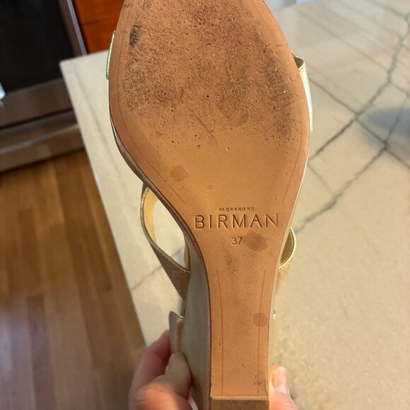 Alexandre Birman Bow gold knot ankle wrap sandals wedge - Size 37 - Picture 5 of 5